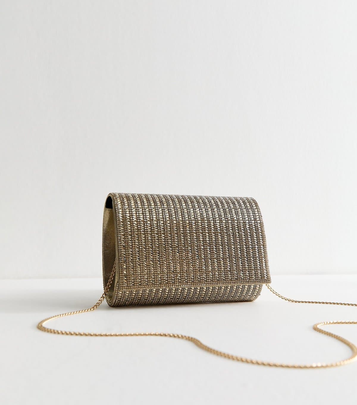New Look New Look Gold Sparkle Clutch Bag
