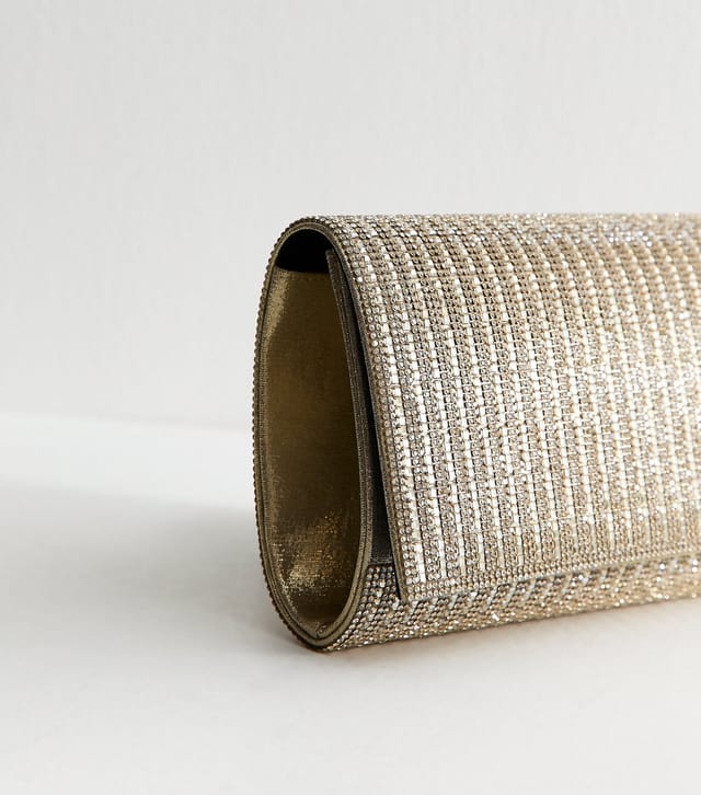 New Look Gold Sparkle Clutch Bag New Look - 3