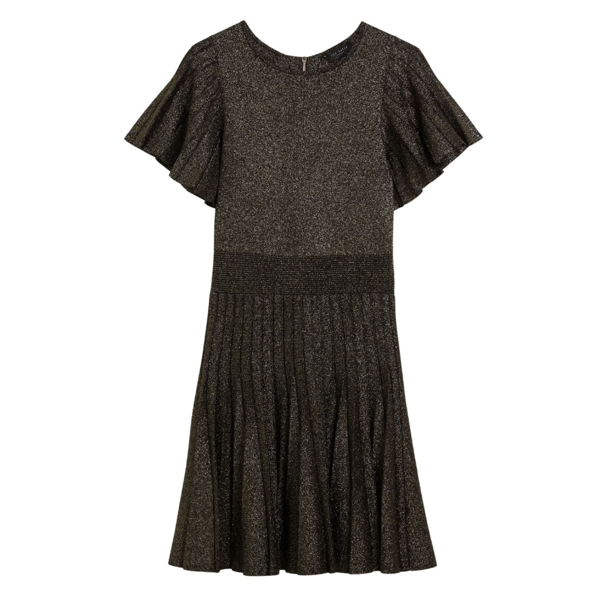 Ted Baker Ted Baker Women's Madison Short Sleeve Round Neck Midi Dress in Dark Grey