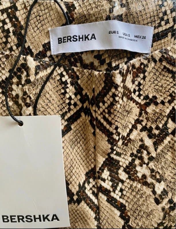 Bershka Bershka Snake Print Faux Leather Trousers BNWT Size UK 6 / EU 34