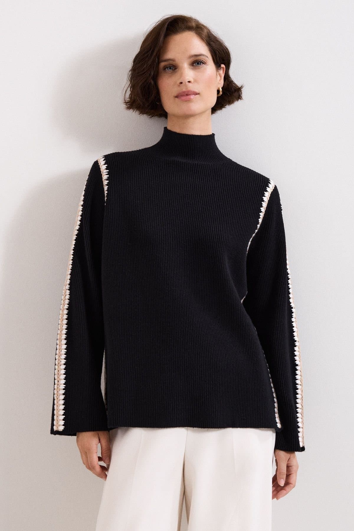 Phase Eight Phase Eight Black Crochet Sweater for Women