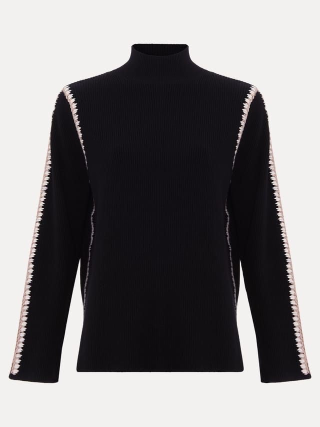 Phase Eight Phase Eight Women's Immy Crochet Sweater in Black - 2