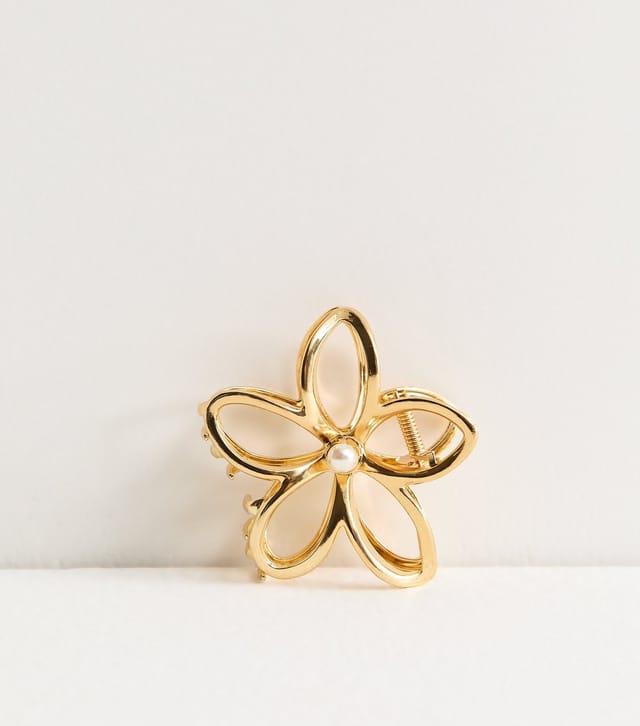 New Look Gold Tone Metal Flower Hair Claw Clip New Look - 2