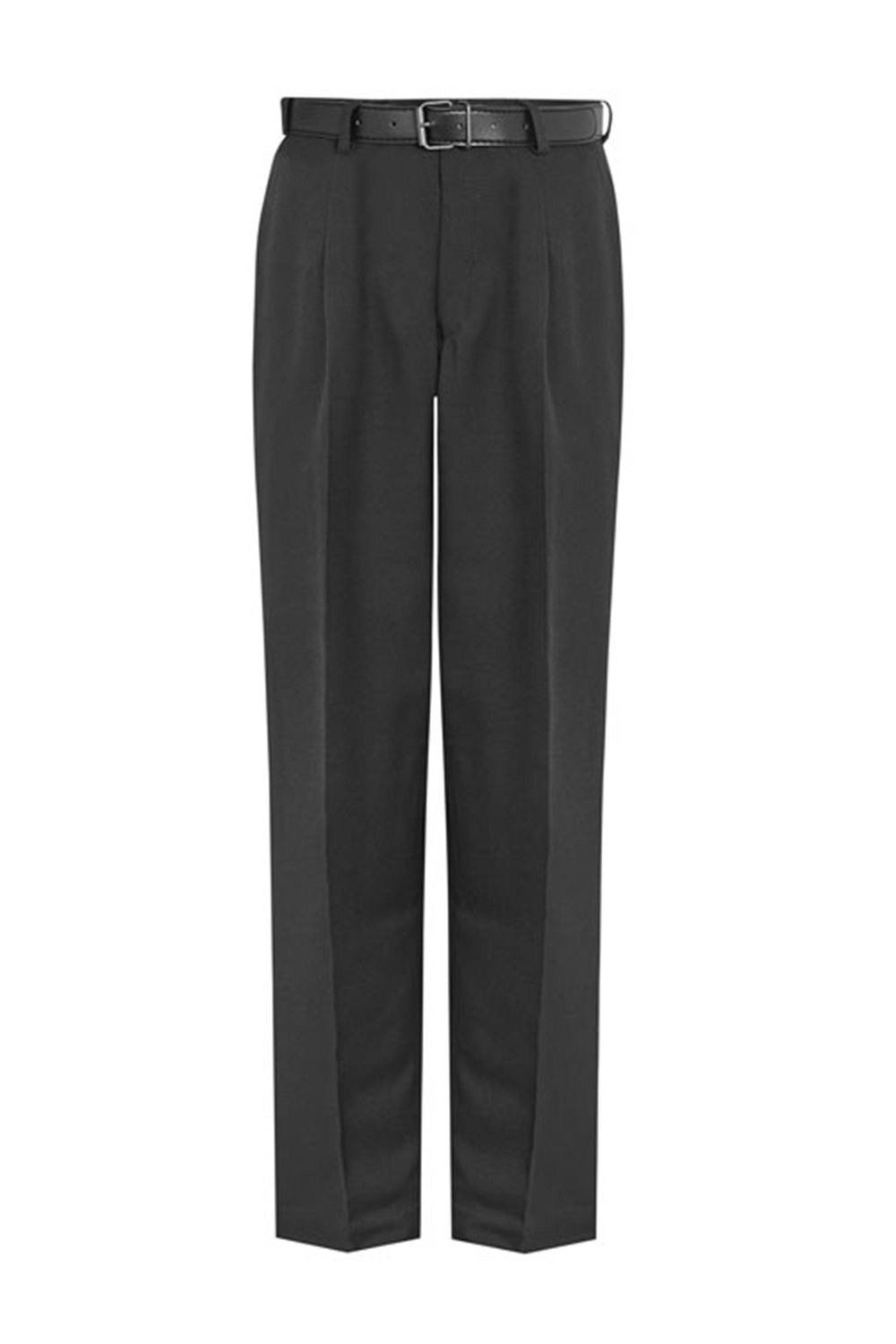 David Luke David Luke Men's Regular Fit Senior School Trousers in Black - 4