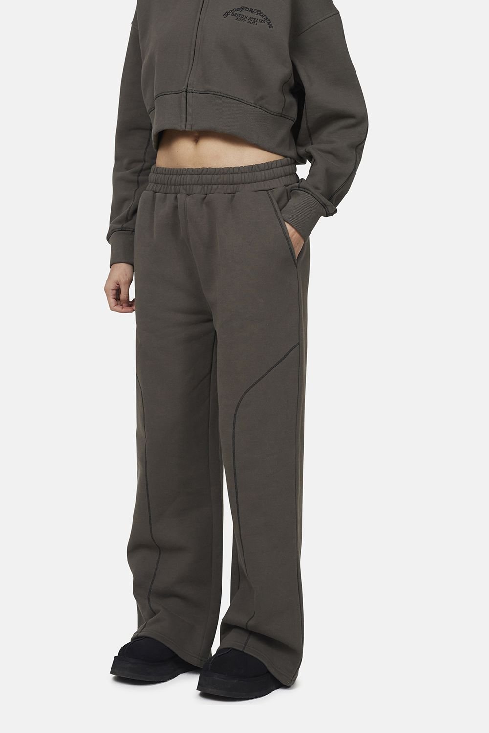 Good For Nothing Good For Nothing Women's Coverlock Stitching Baggy Joggers in Grey - 3