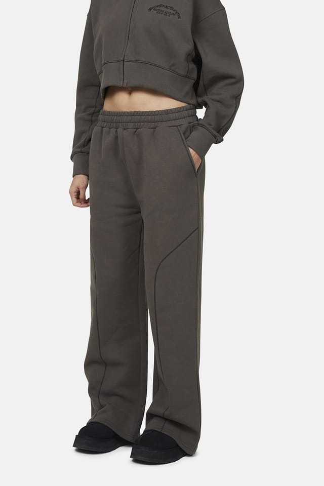 Good For Nothing Good For Nothing Women's Coverlock Stitching Baggy Joggers in Grey - 3