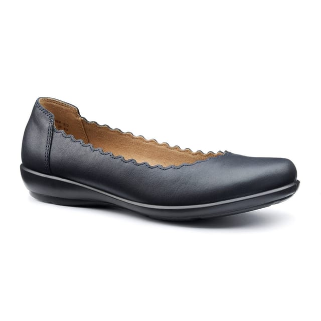Hotter Hotter Women's Wide Fit 'Eider' Ballerina Pumps in Navy - 2