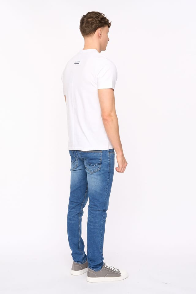Duck&Cover Duck&Cover Men's Stoneham Premium Brushed Cotton T-Shirt in White - 3