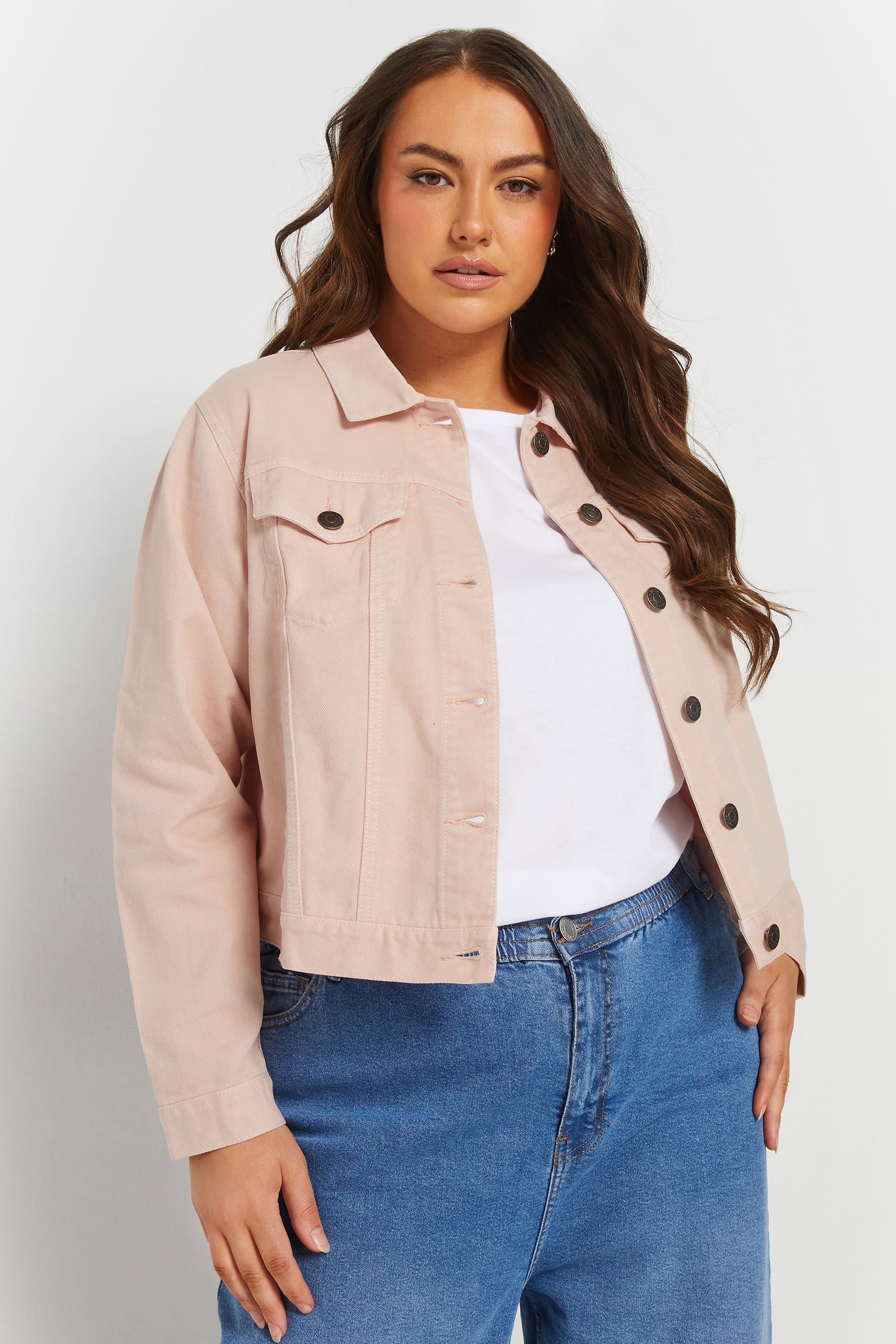 Yours Plus Size Pink Classic Denim Jacket