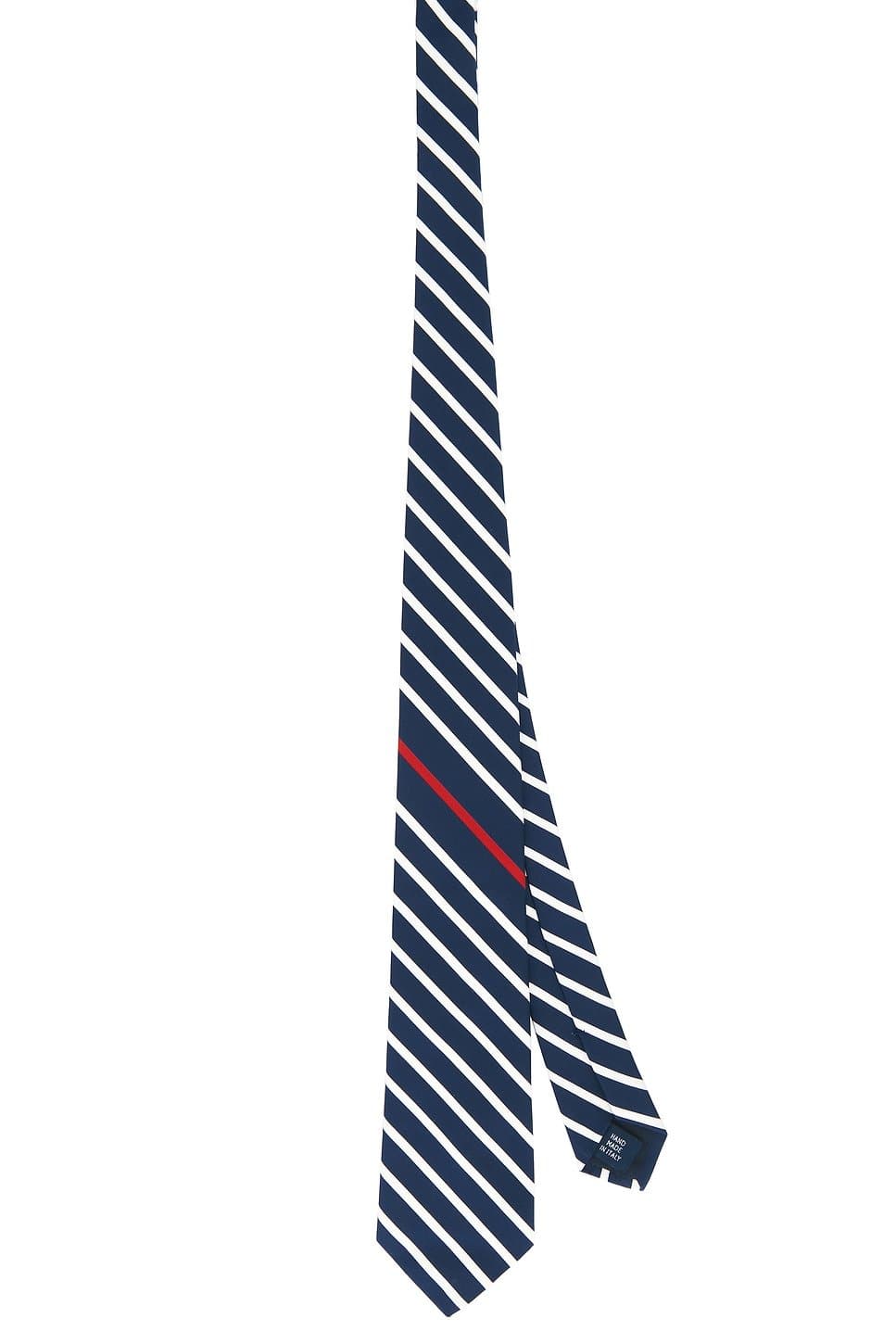 revolve Polo Ralph Lauren Navy & White Silk Mogador Stripe Neck Tie
