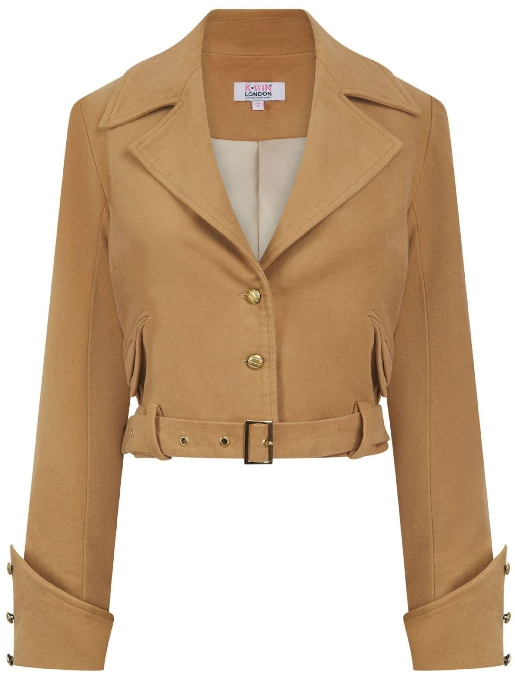 K-Win London K-Win London Women's Effortlessly Elegant Classic Moleskin Jacket in Camel - 2