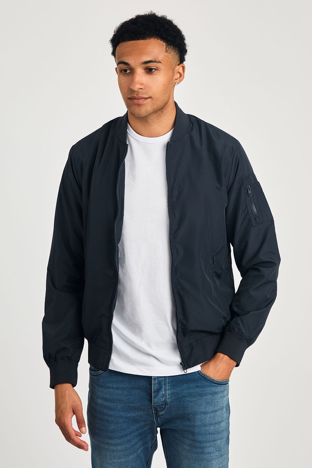 French Connection French Connection Men's MA1 Technical Bomber Jacket in Navy - 4