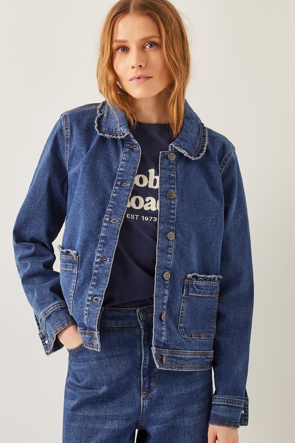 Monsoon Monsoon Blue Denim Ruffle Jacket