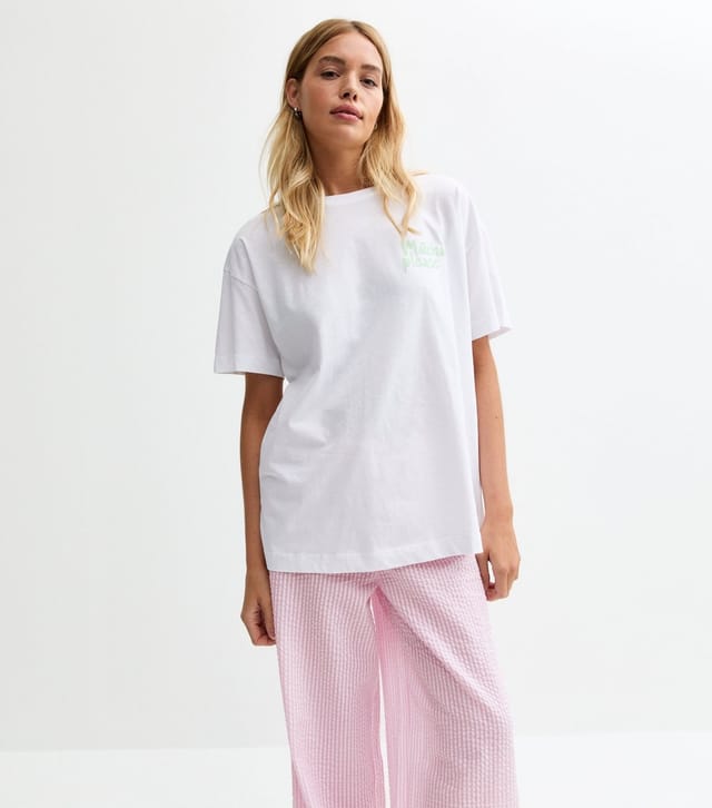 New Look Women's White Matcha Please Oversized Printed T-Shirt New Look - 3