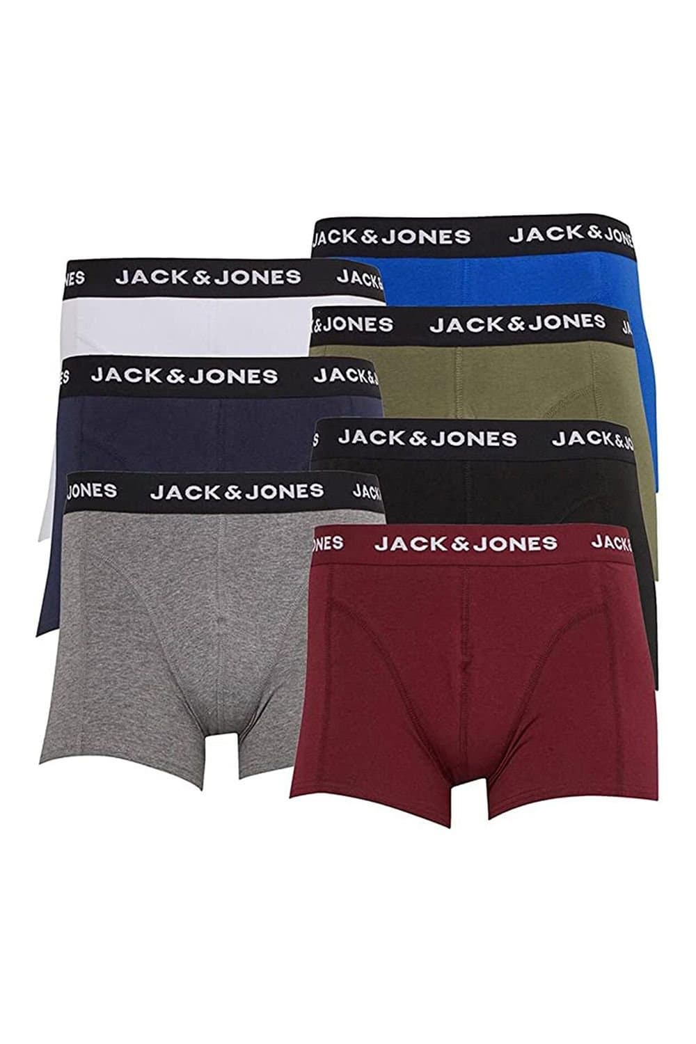 jack & jones Jack & Jones Men's Mens 7Pcs Trunks Cotton Boxers Multi Colour Size XL