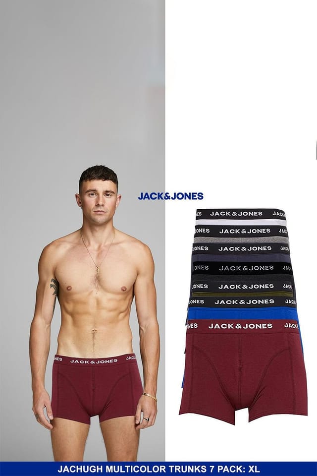 jack & jones Jack & Jones Men's Mens 7Pcs Trunks Cotton Boxers Multi Colour Size XL - 2