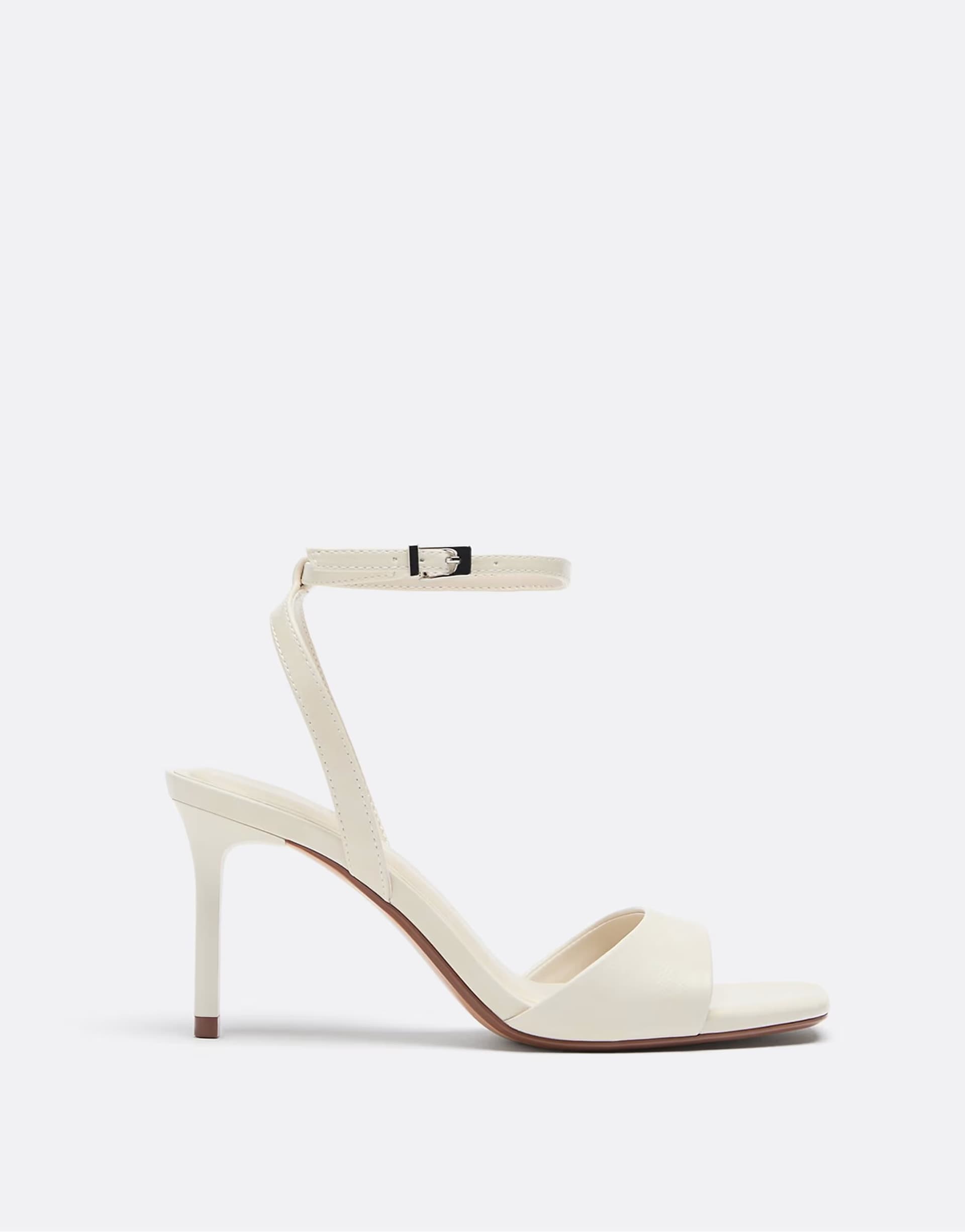 ASOS Stradivarius Stiletto heel sandals in ecru