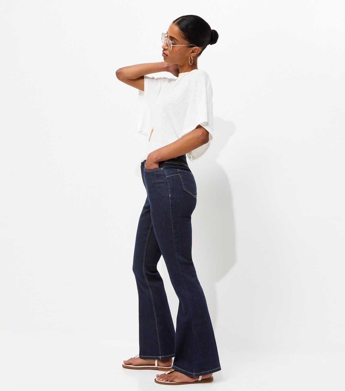 New Look Women's Rinse Crease Front Flared Leg Jeans New Look
