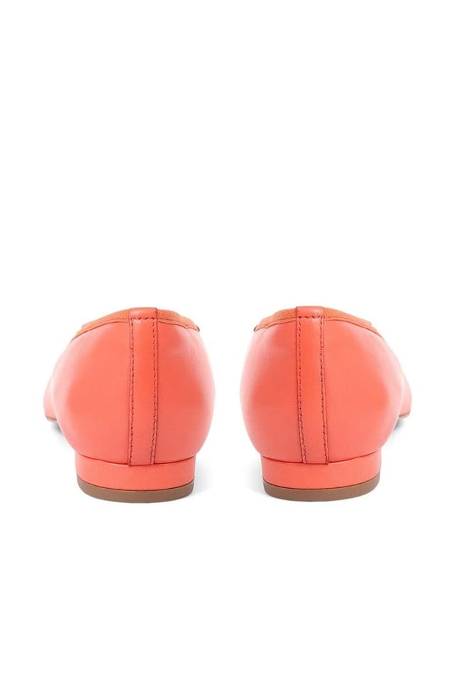 Jones Bootmaker Jones Bootmaker Women's Soleil Leather Low Ballet Pumps in Coral - 3
