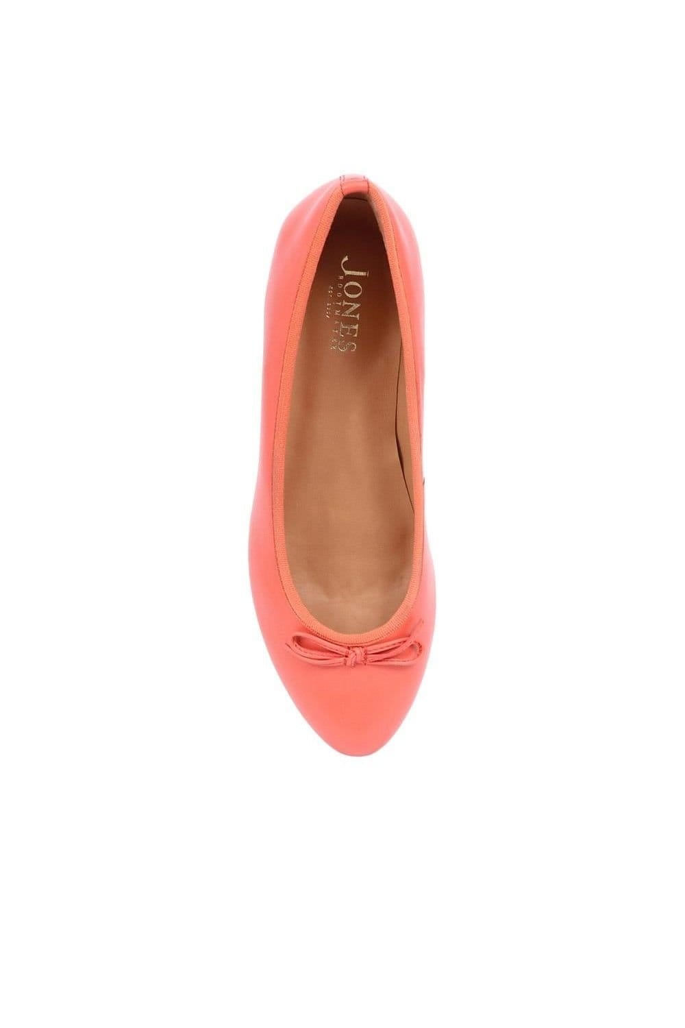 Jones Bootmaker Jones Bootmaker Women's Soleil Leather Low Ballet Pumps in Coral - 4