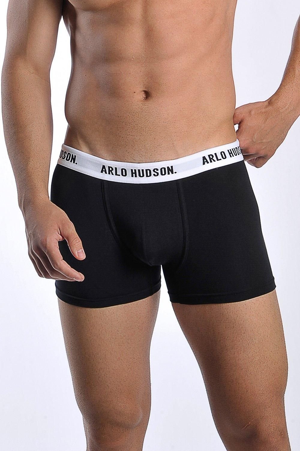 Arlo Hudson Arlo Hudson Men's Plain Cotton Trunk in Black - 2