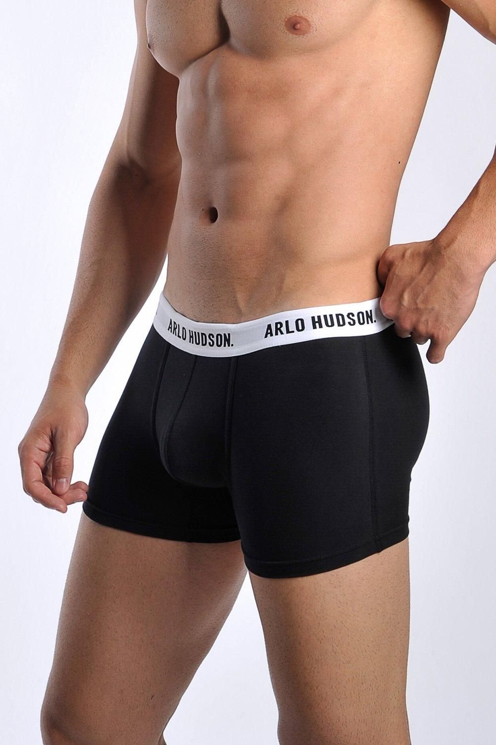 Arlo Hudson Arlo Hudson Men's Plain Cotton Trunk in Black - 3