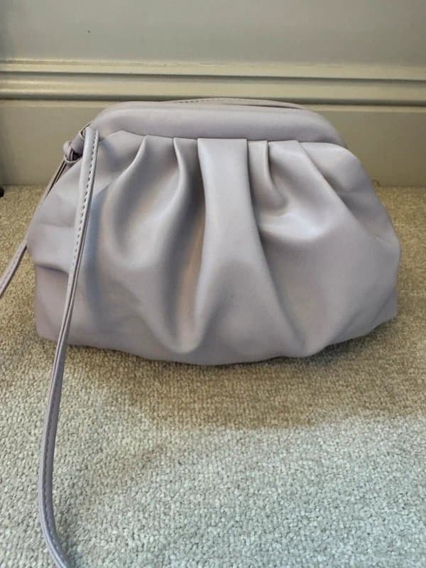 no brand Lilac Wide Opening Doctor Bag Style Crossbody Shoulder Bag Wedding Races