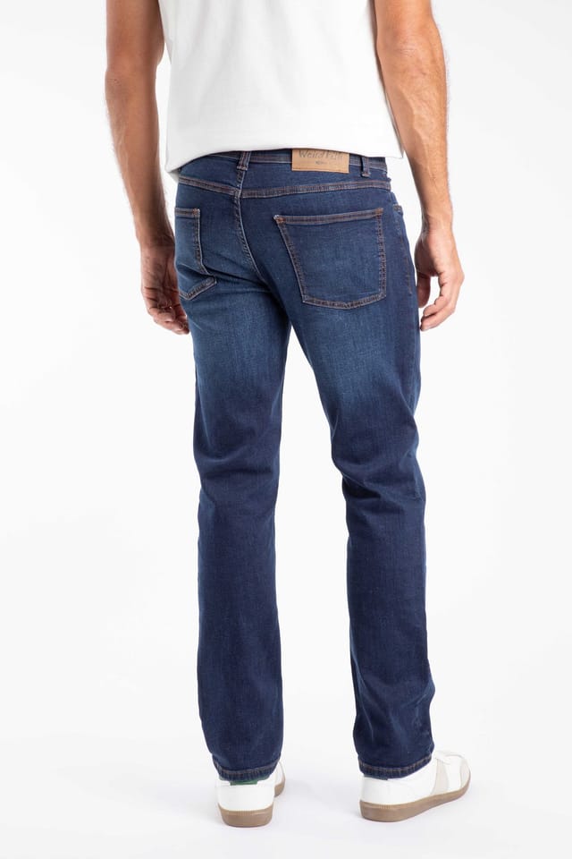 Weird Fish Weird Fish Men's Eddie Straight Leg Denim Jeans in Dark Blue - 3