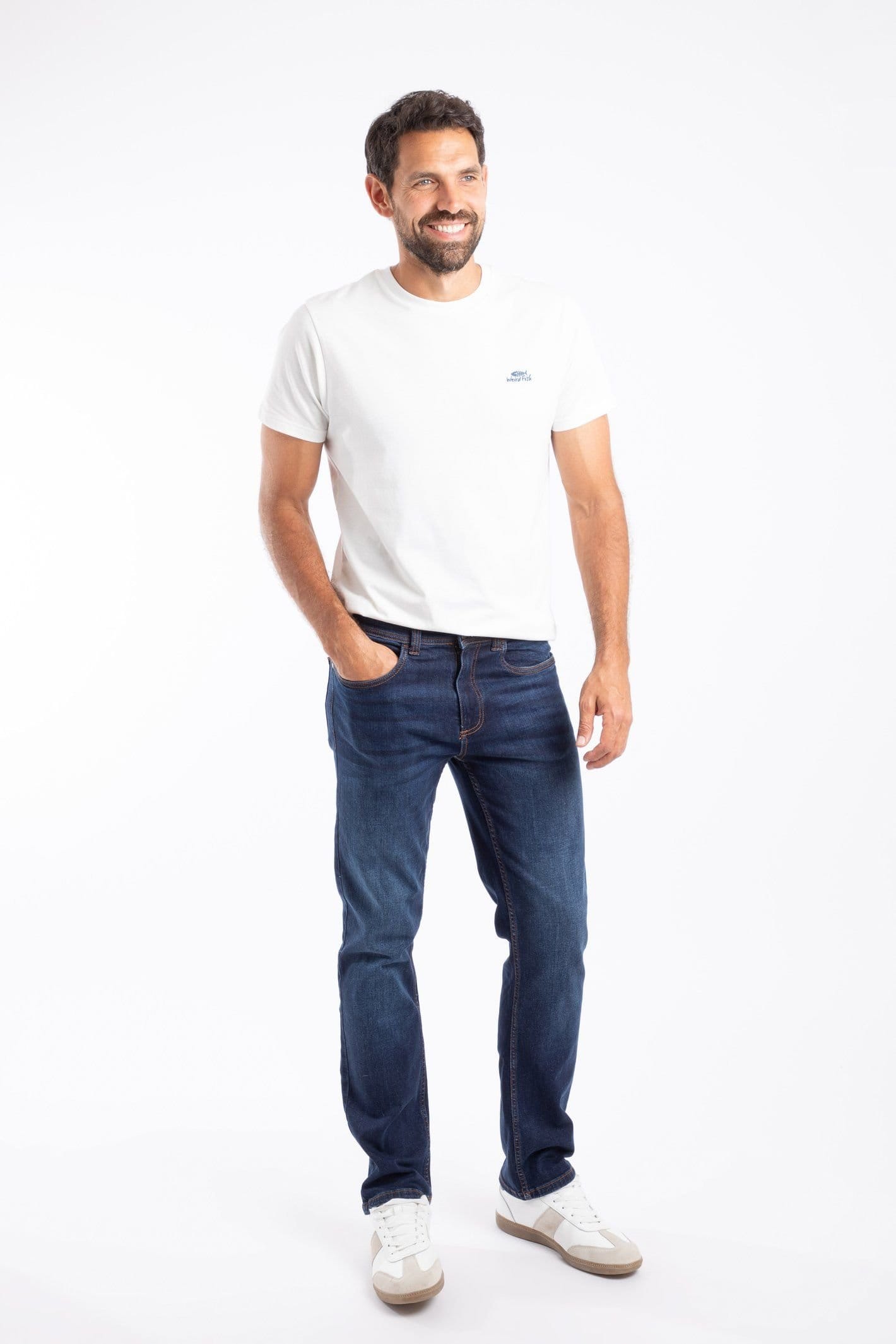Weird Fish Weird Fish Men's Eddie Straight Leg Denim Jeans in Dark Blue - 4