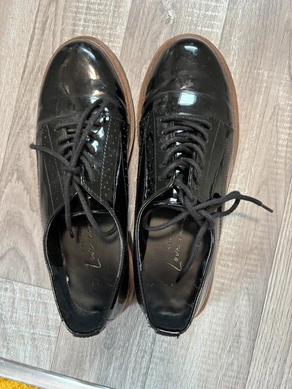 New Look black school shoes