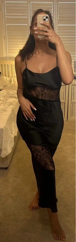 ASOS Beautiful Satin with lace detailing Dress - 1