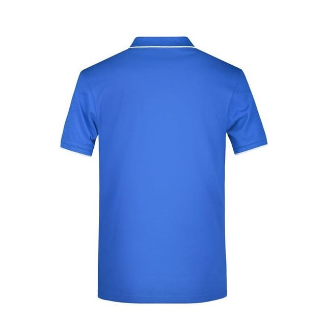 James and Nicholson James and Nicholson Men's Contrast Striped Pique Polo Shirt in Mid Blue - 2