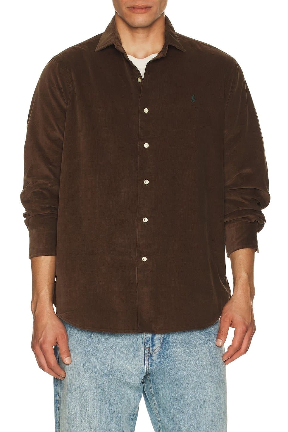 revolve Polo Ralph Lauren Corduroy Sport Shirt in Chocolate Mousse