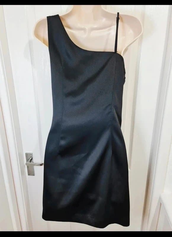 New Look New Look Women's Satin Midi Dress Size 12 Black Beige Summer Occasion Evening