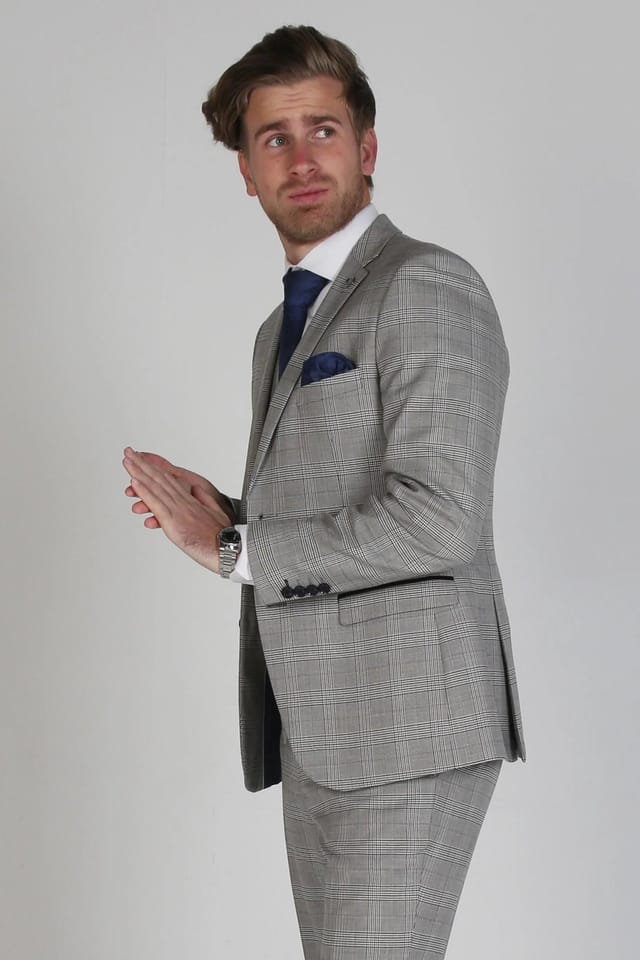 Paul Andrew Paul Andrew Men's Hugo - Check Blazer in Grey - 2