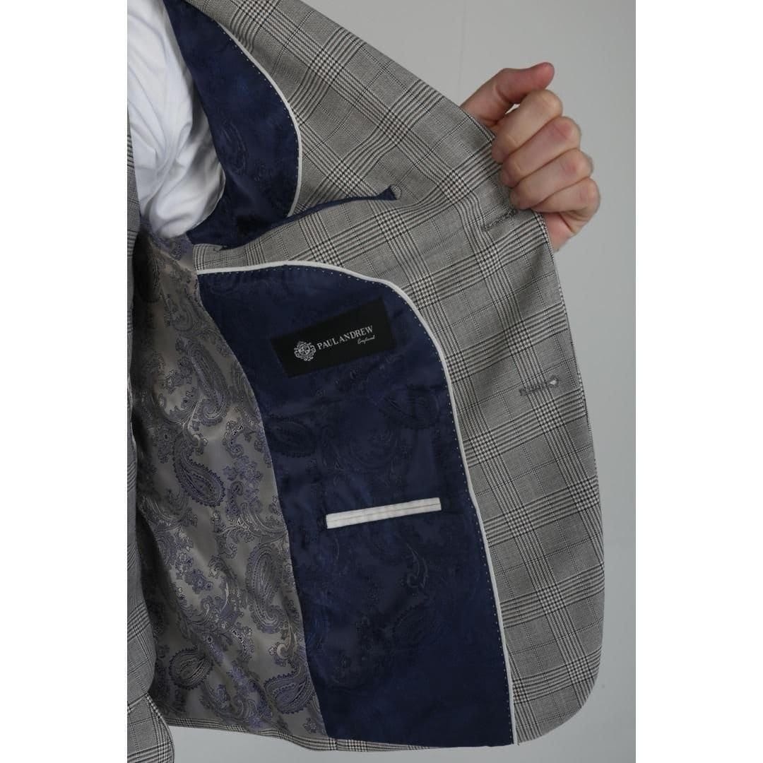 Paul Andrew Paul Andrew Men's Hugo - Check Blazer in Grey - 4