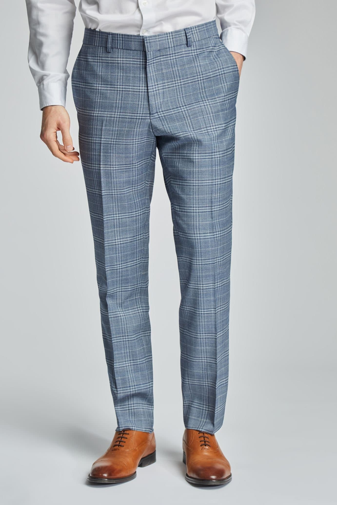 Ted Baker Ted Baker Men's Dusty Blue Tonal Check Trousers
