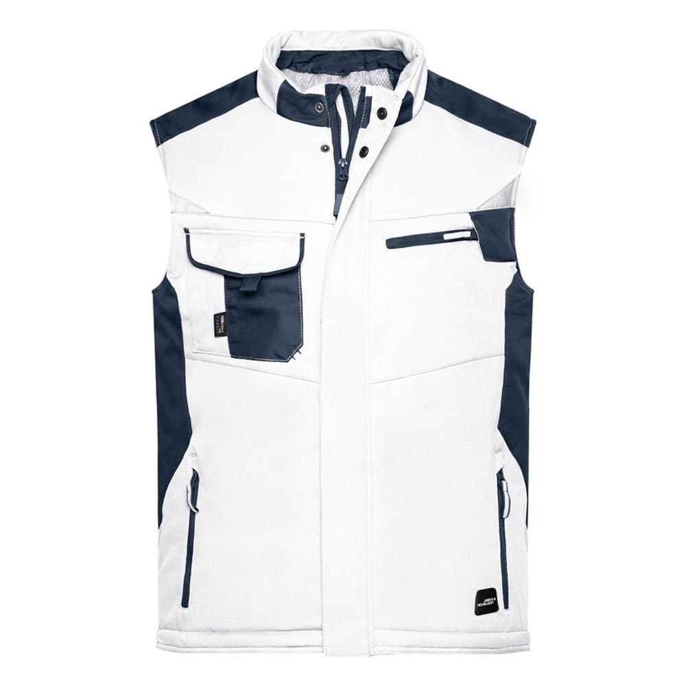James and Nicholson James and Nicholson Men's Softshell Durable Gilet in Off-White