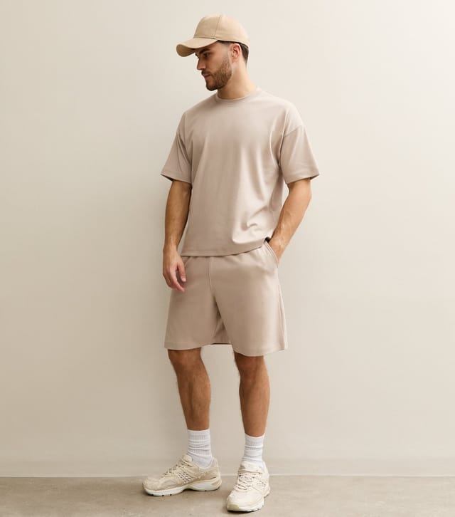 New Look Men's Light Brown Boxy Crew Neck Heavyweight T-Shirt New Look - 3