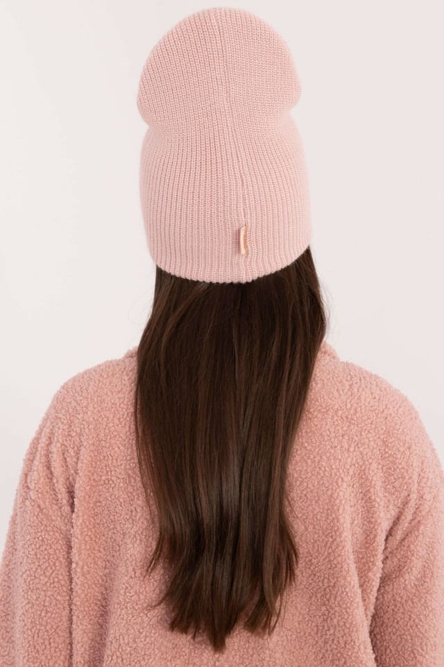 Love Lace Love Lace Women's Comfort Fit Monochromatic Acrylic Beanie Hat with Front Patch in Pink - 3
