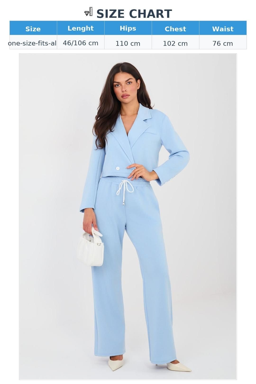 Love Lace Love Lace Women's Stylish Blazer & High Waist Trouser Set in Blue - 4