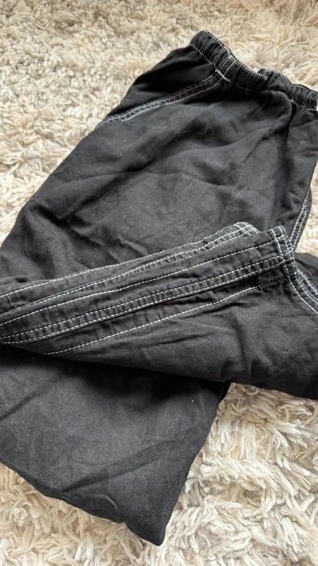 Bershka Bershka Black Cotton Midi Skirt Elastic Waist Drawstring Size M Womens