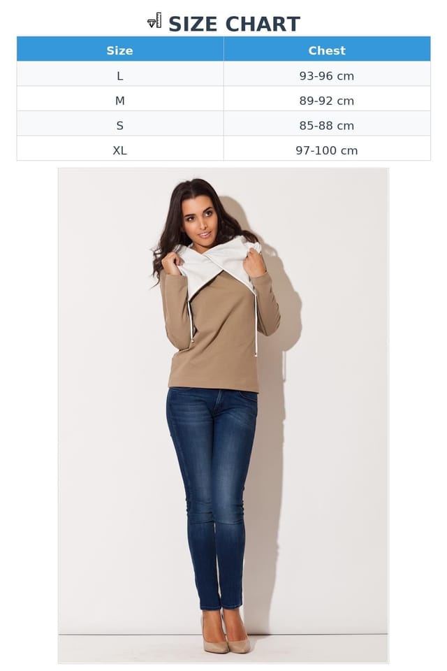 Love Lace Love Lace Women's Pullover Hooded Sweatshirt with Folded Collar in Beige - 2