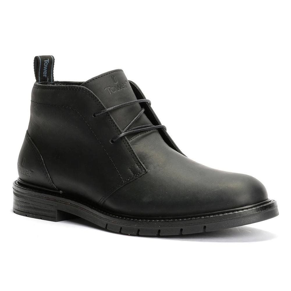 TOWER LONDON TOWER LONDON Men's Mens Armour Leather Chukka Boots in Black - 4