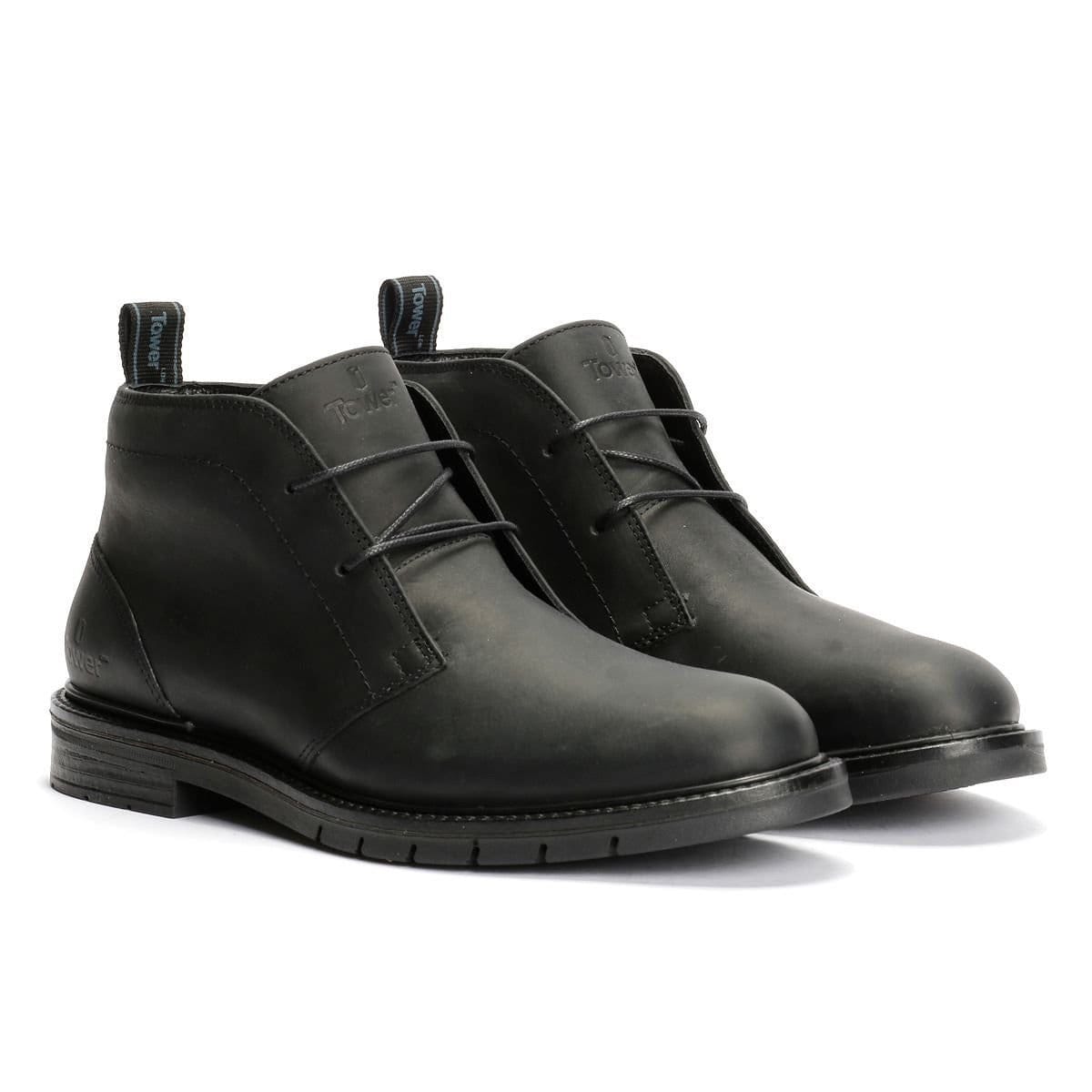 TOWER LONDON TOWER LONDON Men's Mens Armour Leather Chukka Boots in Black - 4