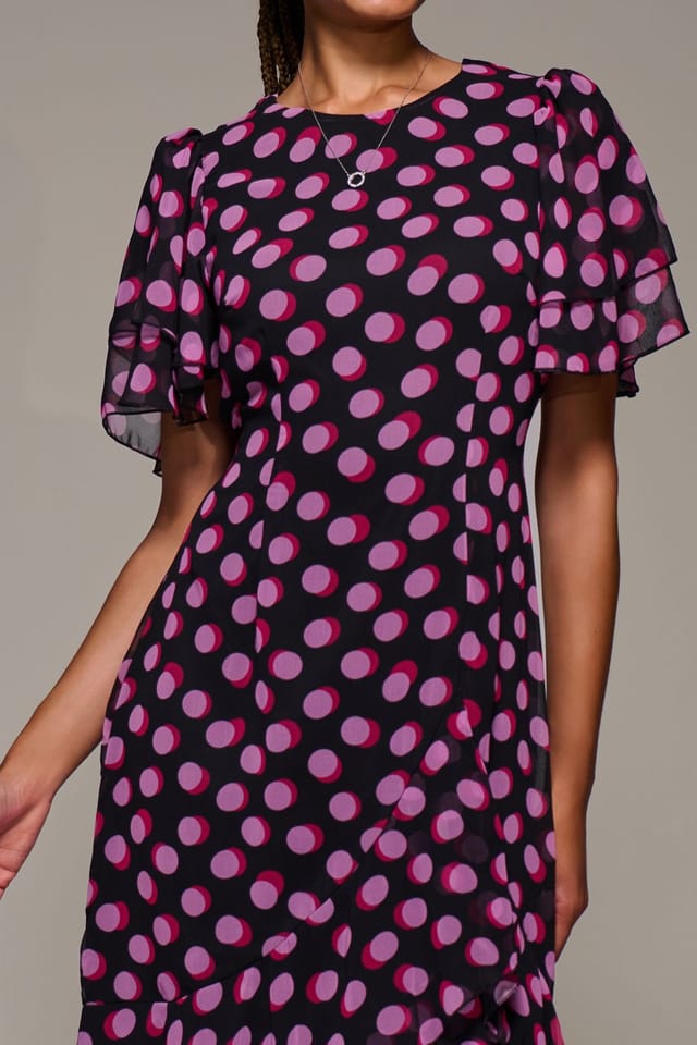 Jolie Moi Jolie Moi Women's Ruffle Detail Chiffon Midaxi Dress - 3