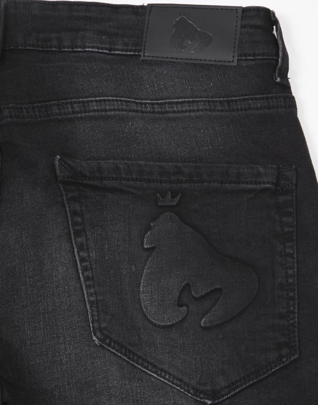Money Money Men's Ape Embossed Jeans in Black - 3