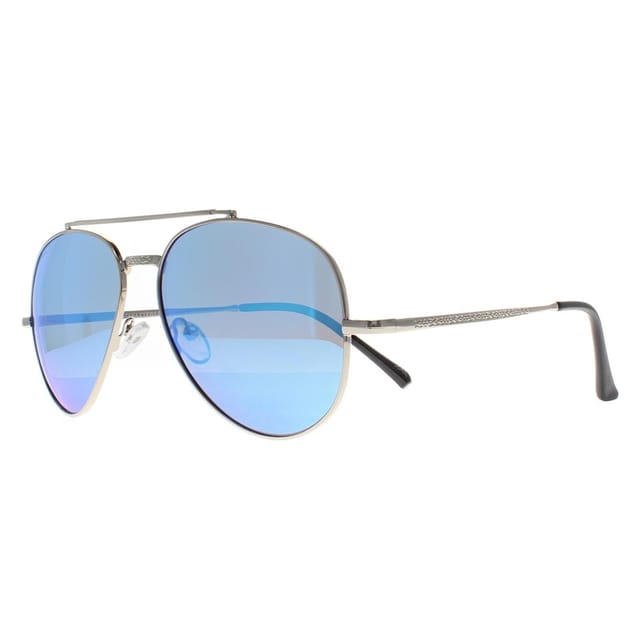 montana montana Men's Aviator Shiny Silver Blue Polarized MP185 - 2