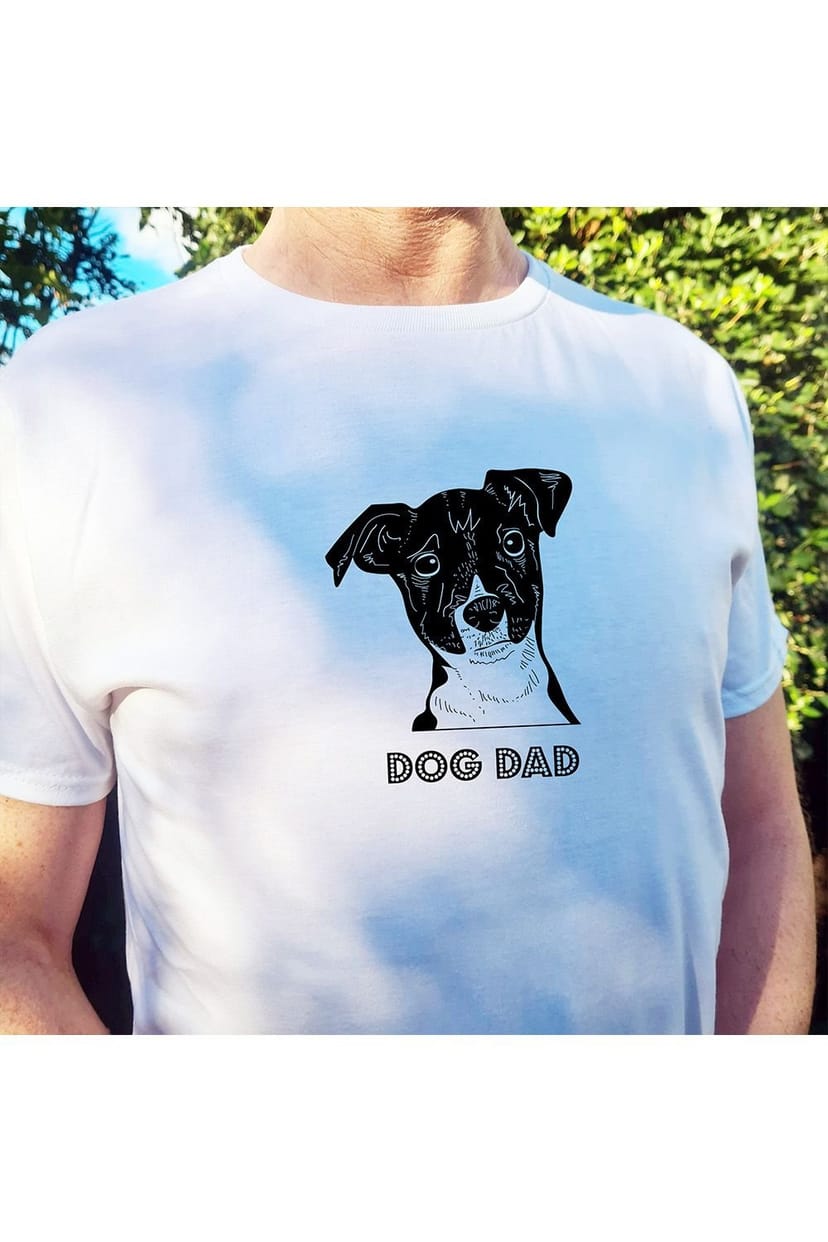 Afewhometruths Afewhometruths Men's Jack Russell Dog Dad T-Shirt in White - 1