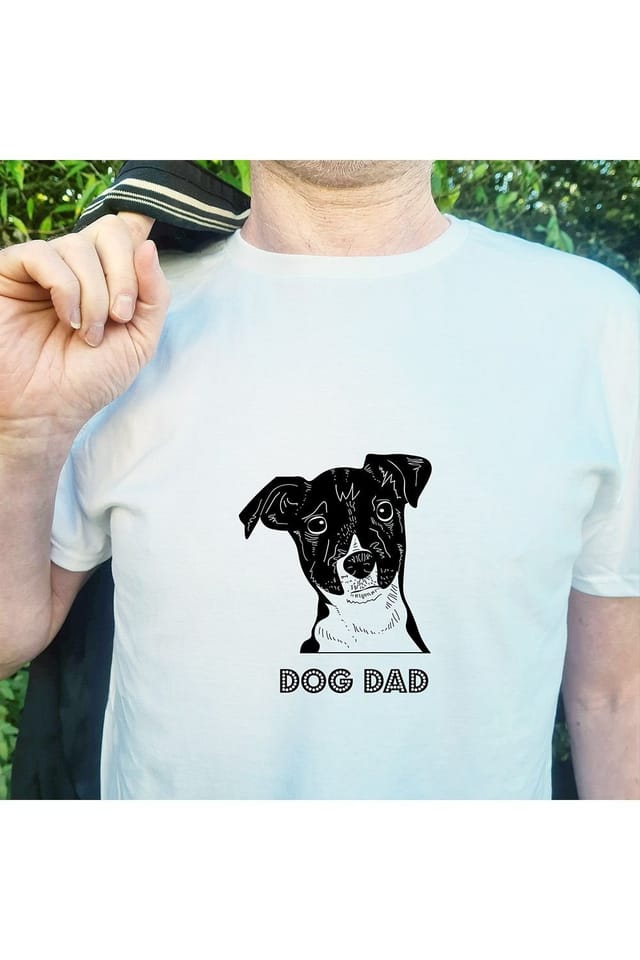 Afewhometruths Afewhometruths Men's Jack Russell Dog Dad T-Shirt in White - 2